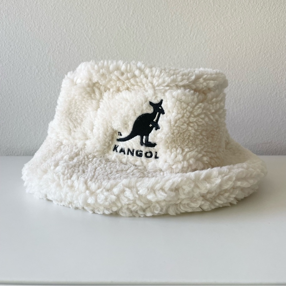 Kangol x H&M collaboration Off-White Faux Shearling bucket hat